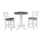 International Concepts Round 30 in Rd Ped Gathering Ht Table, 2 emily Stools, White/Heather Gray, 30 W, 30 L, 35.9 in H K05-30RT-27B-S6172-2 - alternate 1